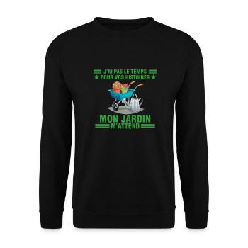 Jardinier jardinage idée cadeau jardin humour - Sweat-shirt Unisexe - noir - Devant - Alina (178cm) & Michal (187cm)