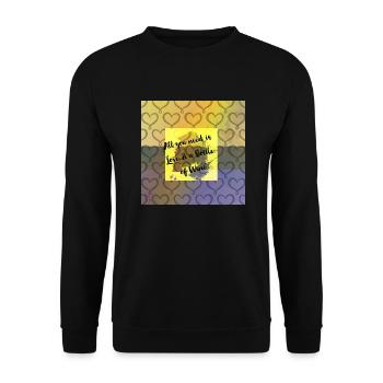 All you need - Unisex Pullover - Schwarz - Vorne - Alina (178cm) & Michal (187cm)
