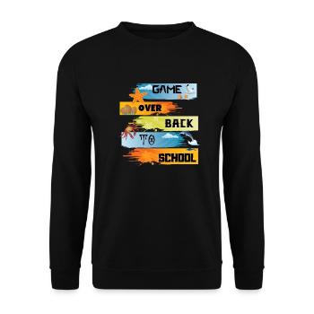 Spiel vorbei zurück zur Schule - Unisex Pullover - Schwarz - Vorne - Alina (178cm) & Michal (187cm)