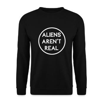 ALIENS AREN'T REAL - Sweat-shirt Unisexe - noir - Devant - Alina (178cm) & Michal (187cm)