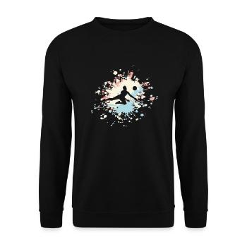 Volleyball Get The Ball Color Splash - Unisex Pullover - Schwarz - Vorne - Alina (178cm) & Michal (187cm)