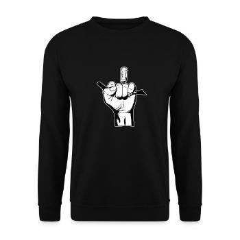 Le Bad boy en noir et blanc - Sweat-shirt Unisexe - noir - Devant - Alina (178cm) & Michal (187cm)
