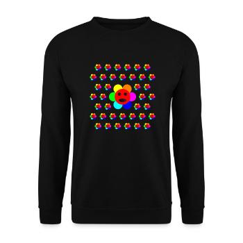 Psycho-Flower - Optical Art - Unisex Sweatshirt - black - Front - Alina (178cm) & Michal (187cm)