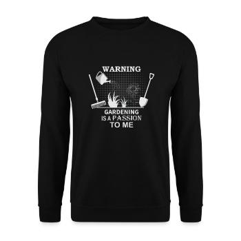 Achtung Gartenarbeit ist für mich eine Leidenschaft - Unisex Pullover - Schwarz - Vorne - Alina (178cm) & Michal (187cm)