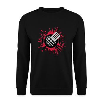 Gouttes de charbon Grill Éclaboussures de color Grill Master - Sweat-shirt Unisexe - noir - Devant - Alina (178cm) & Michal (187cm)