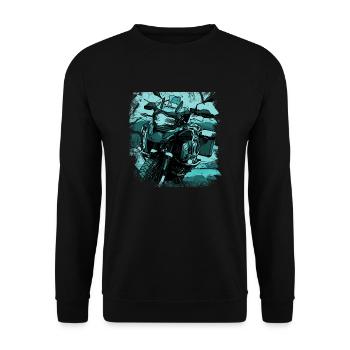 Motorrad GS black türkis - Unisex Pullover - Schwarz - Vorne - Alina (178cm) & Michal (187cm)