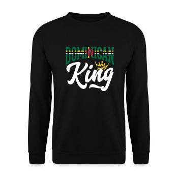 Dominican King Dominica Dominican Dominica Flag - Unisex Sweatshirt - black - Front - Alina (178cm) & Michal (187cm)