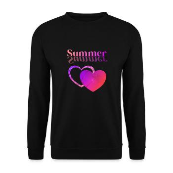 Summer Heart Purple Red - Unisex Sweatshirt - black - Front - Alina (178cm) & Michal (187cm)