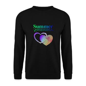 Cœur d’été Vert Bleu - Sweat-shirt Unisexe - noir - Devant - Alina (178cm) & Michal (187cm)