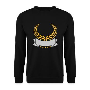 Banner Lorbeerkranz Sterne Leer - Unisex Pullover - Schwarz - Vorne - Alina (178cm) & Michal (187cm)