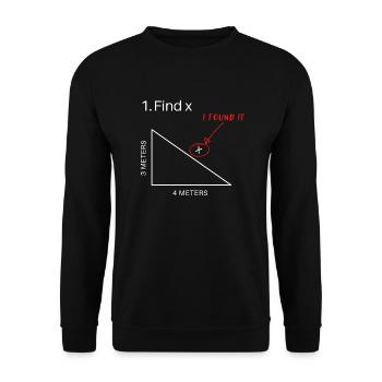 Find X I Found It Funny Math Pun Funny Find X - Unisex Sweatshirt - black - Front - Alina (178cm) & Michal (187cm)