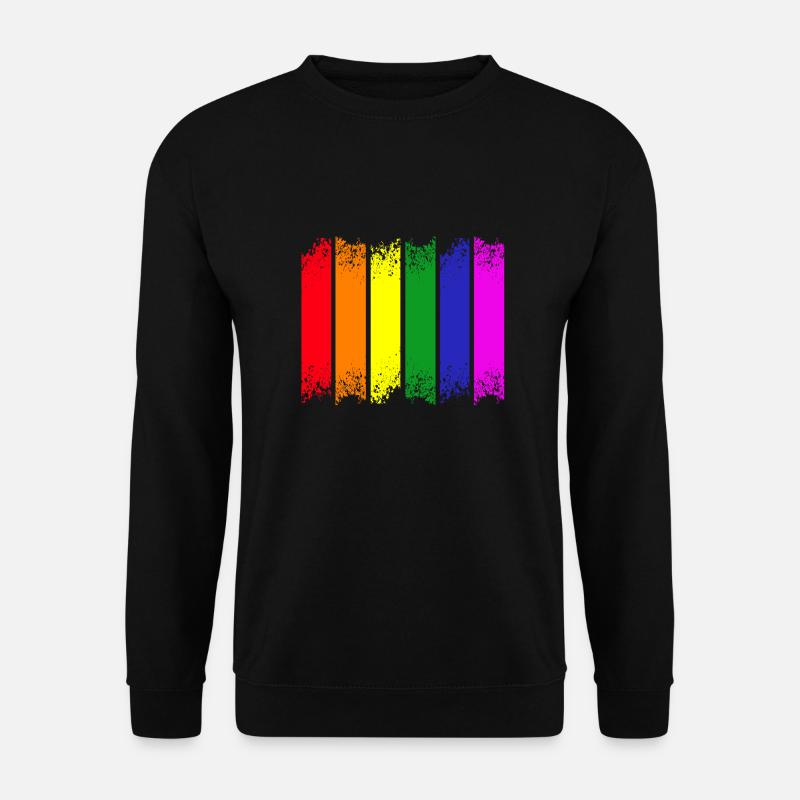 Rainbow Stripes Pride - Unisex Sweatshirt - black