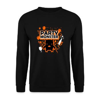 Partymonster orange - Unisex Pullover - Schwarz - Vorne - Alina (178cm) & Michal (187cm)