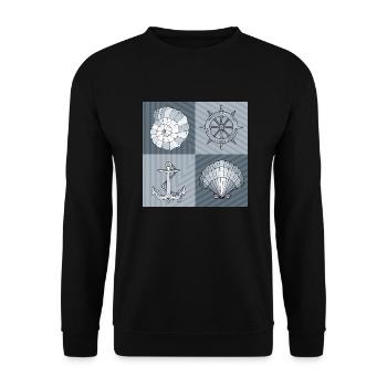 Symboles maritimes - Sweat-shirt Unisexe - noir - Devant - Alina (178cm) & Michal (187cm)