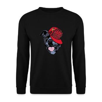 American Staffordshire Terrier Hip Hop Music Capi - Unisex Sweatshirt - black - Front - Alina (178cm) & Michal (187cm)