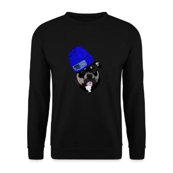 American Bully Pocket-FuckYou-Mittelfinger-Haube - Unisex Pullover - Schwarz - Vorne - Alina (178cm) & Michal (187cm)