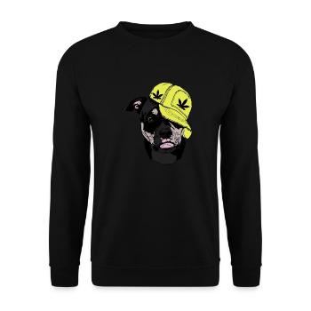 American Bully Pocket Hemp Hip Hop Music Smoking Pot - Unisex Sweatshirt - black - Front - Alina (178cm) & Michal (187cm)