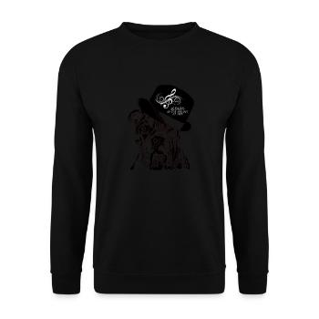 Old English Bulldog Music Hat,Hip Hop, - Unisex Sweatshirt - black - Front - Alina (178cm) & Michal (187cm)