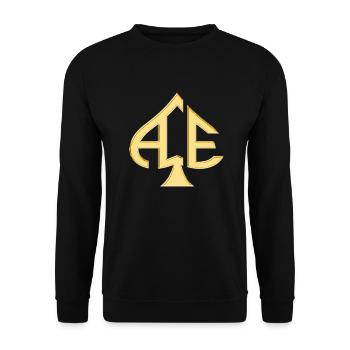 Ace of Spades Casino Poker Kartenspiele Geld Glück - Unisex Pullover - Schwarz - Vorne - Alina (178cm) & Michal (187cm)