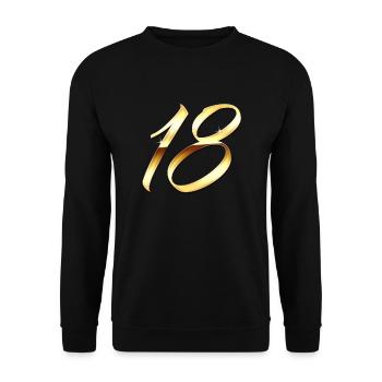 Gold 18 - Unisex Pullover - Schwarz - Vorne - Alina (178cm) & Michal (187cm)