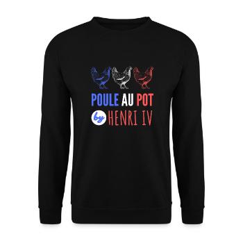 poule au pot by Henry IV - Sweat-shirt Unisexe - noir - Devant - Alina (178cm) & Michal (187cm)