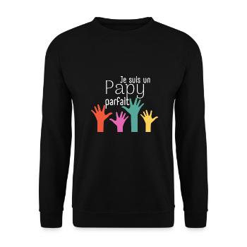 Je suis un Papy parfait - Sweat-shirt Unisexe - noir - Devant - Alina (178cm) & Michal (187cm)