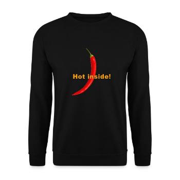 Chaud à l’intérieur! - Sweat-shirt Unisexe - noir - Devant - Alina (178cm) & Michal (187cm)