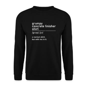 Concrete Mixer Construction Worker Grumpy - Unisex Pullover - Schwarz - Vorne - Alina (178cm) & Michal (187cm)