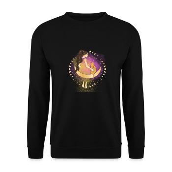 Déesse et son chat - Sweat-shirt Unisexe - noir - Devant - Alina (178cm) & Michal (187cm)