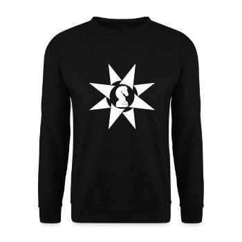 Schach Springer Springerrad weiß - Unisex Pullover - Schwarz - Vorne - Alina (178cm) & Michal (187cm)