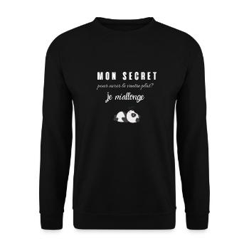 mon secret pour avoir le ventre plat je m'allonge - Sweat-shirt Unisexe - noir - Devant - Alina (178cm) & Michal (187cm)