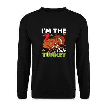 I ́m the cute Turkey - Unisex Sweatshirt - black - Front - Alina (178cm) & Michal (187cm)
