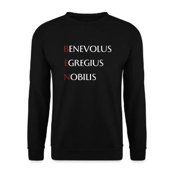 Ben - Unisex Pullover - Schwarz - Vorne - Alina (178cm) & Michal (187cm)