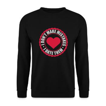 Date Mistakes Quote Logo - Unisex Sweatshirt - black - Front - Alina (178cm) & Michal (187cm)