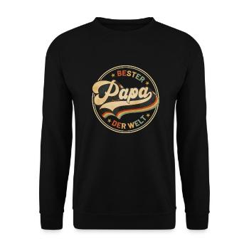 Vintage Bester Papa Der Welt Retro Vatertag - Sweat-shirt Unisexe - noir - Devant - Alina (178cm) & Michal (187cm)