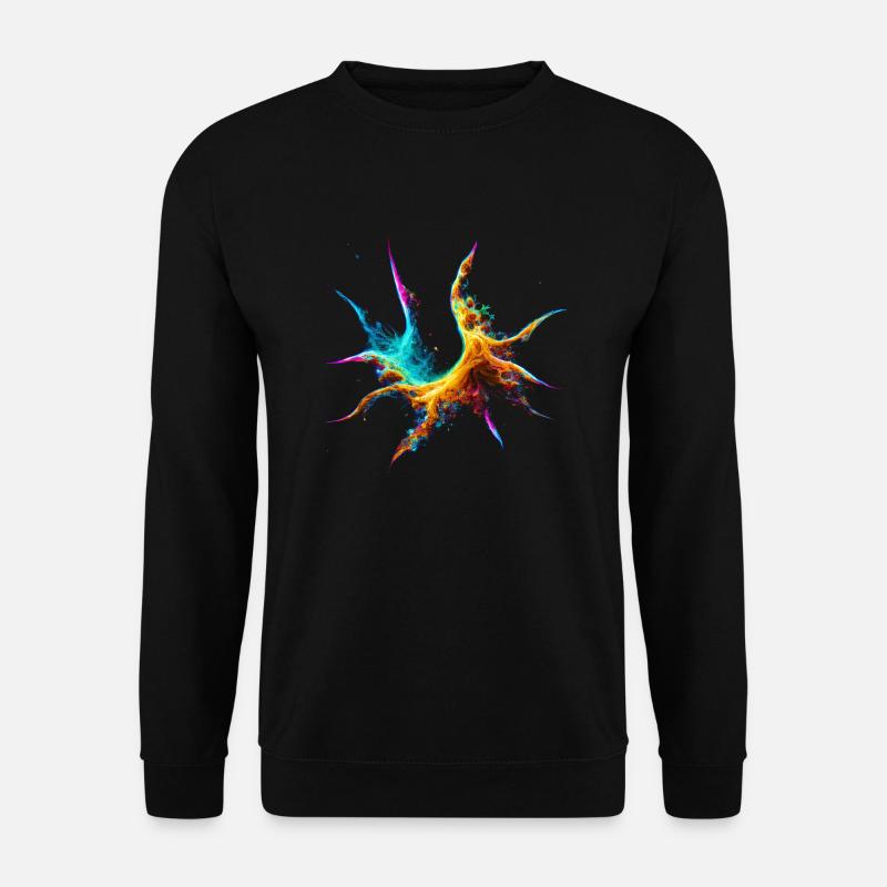 Buntes Fraktal Muster - Unisex Pullover - Schwarz