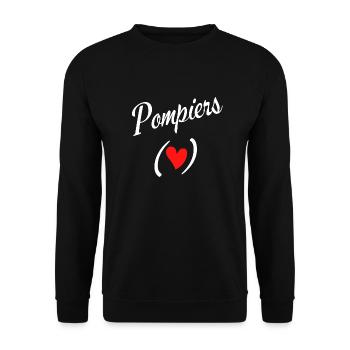 J'aime les pompiers - Sweat-shirt Unisexe - noir - Devant - Alina (178cm) & Michal (187cm)
