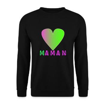Maman - Sweat-shirt Unisexe - noir - Devant - Alina (178cm) & Michal (187cm)