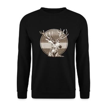 Cerf - Sweat-shirt Unisexe - noir - Devant - Alina (178cm) & Michal (187cm)