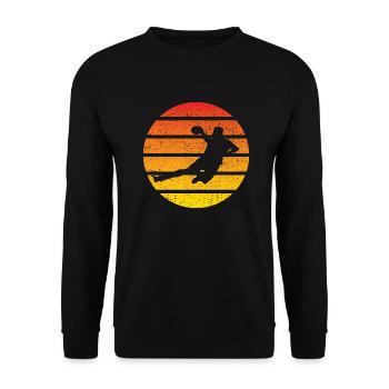 Handballverein Handballer Handball Handballspieler - Unisex Pullover - Schwarz - Vorne - Alina (178cm) & Michal (187cm)