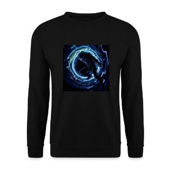 Astronaut on a journey through time in cyberspace - Unisex Sweatshirt - black - Front - Alina (178cm) & Michal (187cm)