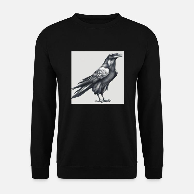 Gemalter Rabe - Unisex Pullover - Schwarz