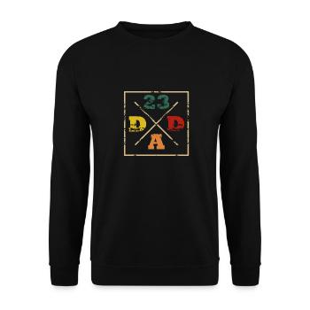 Dad 23 Vatertag Geschenkidee - Unisex Pullover - Schwarz - Vorne - Alina (178cm) & Michal (187cm)