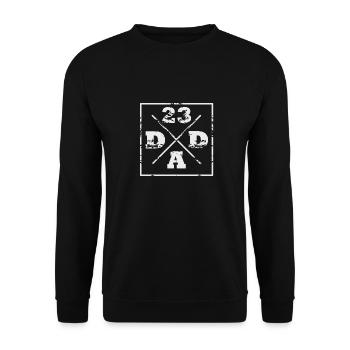 Dad 23 Vatertag Geschenkidee - Unisex Pullover - Schwarz - Vorne - Alina (178cm) & Michal (187cm)