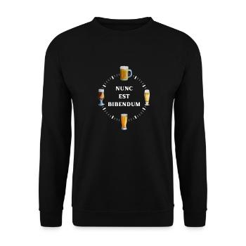 Horloge à Bière Nunc est Bibendum - Sweat-shirt Unisexe - noir - Devant - Alina (178cm) & Michal (187cm)