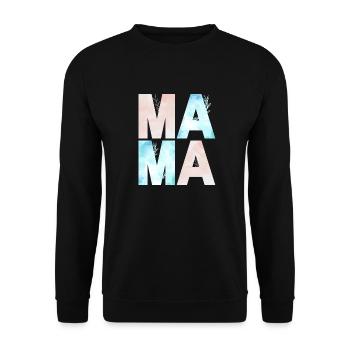 MAMA WATERCOLOR BLUE AND ROSE - Unisex Sweatshirt - black - Front - Alina (178cm) & Michal (187cm)