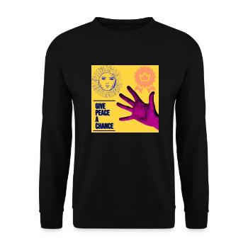 give peace a Chance - Unisex Pullover - Schwarz - Vorne - Alina (178cm) & Michal (187cm)