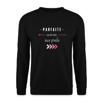 parfaite de la tête aux pieds - Sweat-shirt Unisexe - noir - Devant - Alina (178cm) & Michal (187cm)