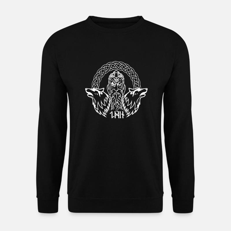 Wikinger Gott Odin mit Raben und Axt keltisch nord - Unisex Pullover - Schwarz