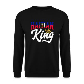 Haïti Roi Haïti Haïti Drapeau - Sweat-shirt Unisexe - noir - Devant - Alina (178cm) & Michal (187cm)